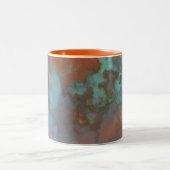 Tasse 2 Couleurs Marbre turquoise et rouille Abstrait (Centre)