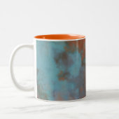 Tasse 2 Couleurs Marbre turquoise et rouille Abstrait (Gauche)
