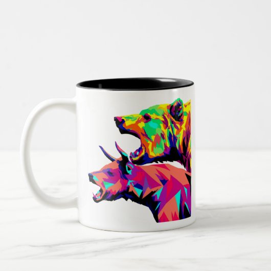 Tasse 2 Couleurs Marchand Stock Bull and Bear (Gauche)