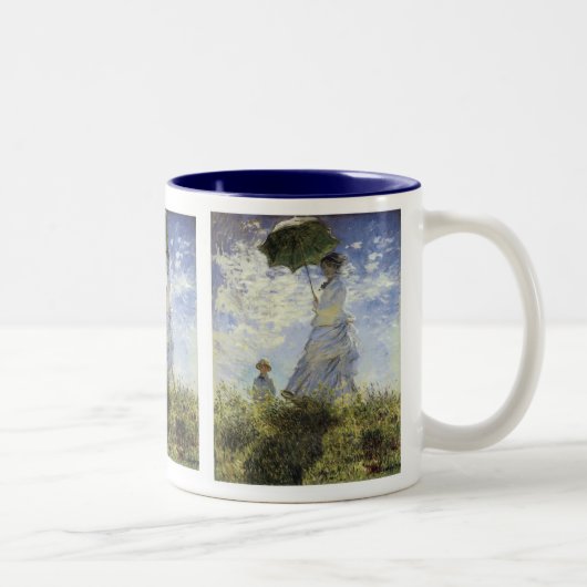 Tasse 2 Couleurs Marche, dame avec un Parasol (Droit)