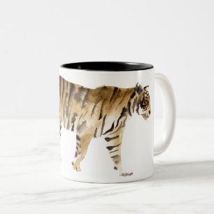 Tasse 2 Couleurs Marche du tigre d'aquarelle