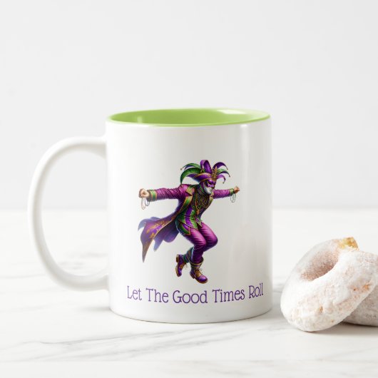 Tasse 2 Couleurs Mardi Gras  (Avec donut)