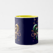 Tasse 2 Couleurs Mardi gras Fleur de Lis Design (Centre)