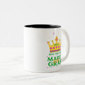 Tasse 2 Couleurs Mardi Gras King 2023 (Devant droit)