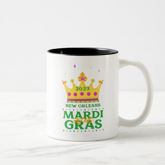 Tasse 2 Couleurs Mardi Gras King 2023 (Droit)