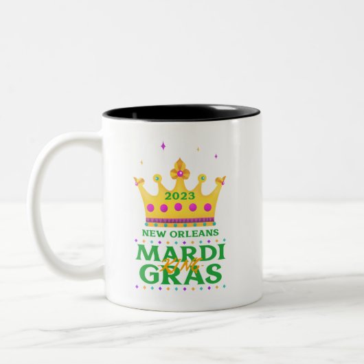 Tasse 2 Couleurs Mardi Gras King 2023 (Gauche)
