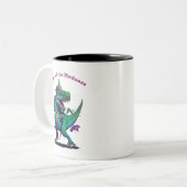 Tasse 2 Couleurs Mardi Gras Madness T Rex Dinosaur Perle Mardi Graw (Devant gauche)