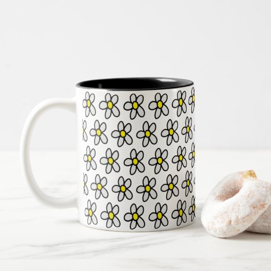 Tasse 2 Couleurs Marguerites (Avec donut)