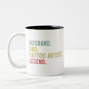 Tasse 2 Couleurs Mari Papa Artiste Tatoueur Légende Hommes Vintage