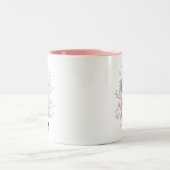 Tasse 2 Couleurs Mariage Aquarelle Fleurs Pastel (Centre)