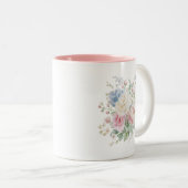 Tasse 2 Couleurs Mariage aquarelle florale pastel (Devant droit)