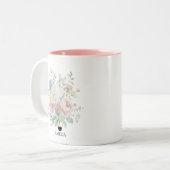 Tasse 2 Couleurs Mariage aquarelle florale pastel (Devant gauche)