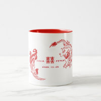 Mariage Chinois Personnalisé Moderne Dragon-Phénix