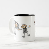 Tasse 2 Couleurs Mariage de dessin (Devant gauche)