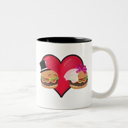Tasse 2 Couleurs Mariage d'hamburger -- Jeu de mots d'ASL (Droit)