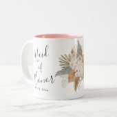 Tasse 2 Couleurs Mariage Floral Boho (Devant gauche)