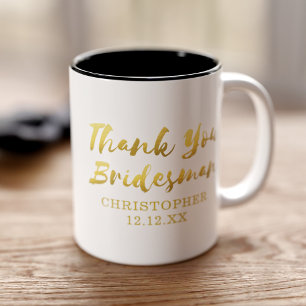 Tasse 2 Couleurs Mariage Merci Bridesman Cadeau