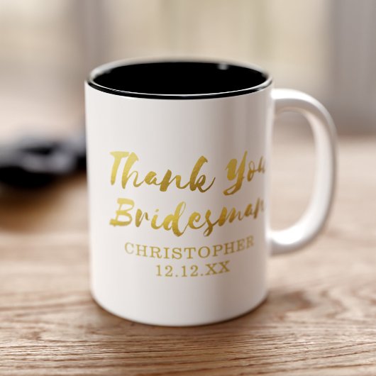 Tasse 2 Couleurs Mariage Merci Bridesman Cadeau