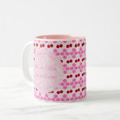 Tasse 2 Couleurs Mariage rose Printemps Cerisiers en fleurs et ceri (Devant gauche)