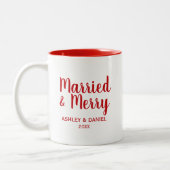 Tasse 2 Couleurs Mariés et Joyuses Fêtes RW (Gauche)