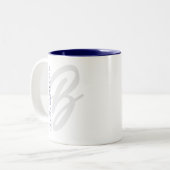 Tasse 2 Couleurs Marine Blue Minimal Designer Moderne Monogramme Bo (Devant gauche)