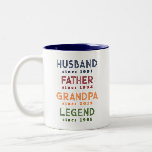 Tasse 2 Couleurs Marine Mari Bourgogne Père Grand-père Légende