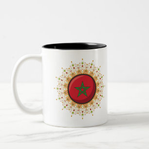 Tasse 2 Couleurs Maroc Souvenir Rouge Vert et or
