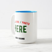 TASSE 2 COULEURS MARQUE BLANCHE MODERNE ET PERSONNALISABLE VÉRIFIÉE (Devant gauche)
