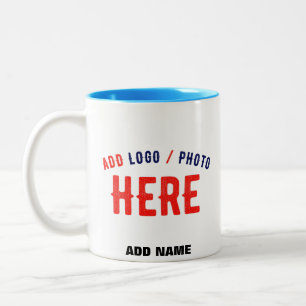 TASSE 2 COULEURS MARQUE BLANCHE MODERNE ET PERSONNALISABLE VÉRIFIÉE