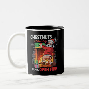 Tasse 2 Couleurs Marrons de poitrine qui rôtissent drôle sale Père