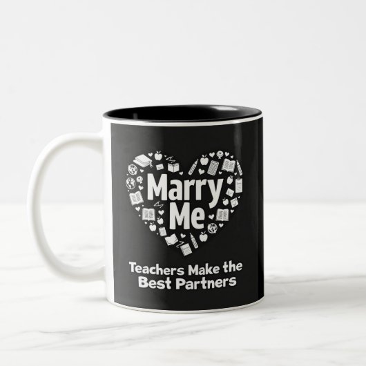 Tasse 2 Couleurs Marry Me Teacher (Gauche)