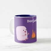 Tasse 2 Couleurs Marshmallows mignons roses par dessin animé sur le (Devant gauche)