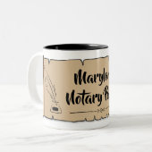 Tasse 2 Couleurs Maryland Notaire Public Soll Feather Quill (Devant gauche)