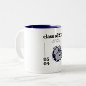 Tasse 2 Couleurs Mascotte Classe de diplômé (Devant gauche)