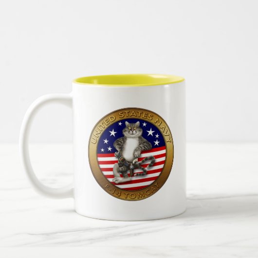 Tasse 2 Couleurs Mascotte de F-14 Tomcat (Gauche)