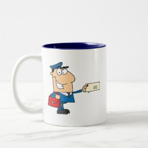 Tasse 2 Couleurs Mascotte de postier de travail de la poste personn