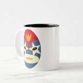 Tasse 2 Couleurs Masque bleu Lucha Libre (Devant gauche)