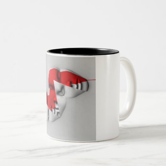 Tasse 2 Couleurs Masque double face (Devant droit)