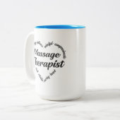 Tasse 2 Couleurs Massage Thérapiste Mot de coeur Nuage (Devant gauche)