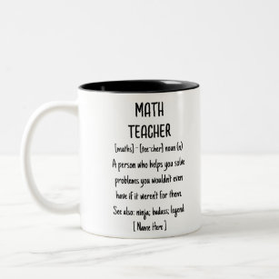 Tasse 2 Couleurs Math Enseignant Définition Drôle Cadeau personnali