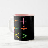 Tasse 2 Couleurs Mathématiques Symbole mathématique Math (Devant gauche)