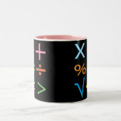 Tasse 2 Couleurs Mathématiques Symbole mathématique Math (Centre)
