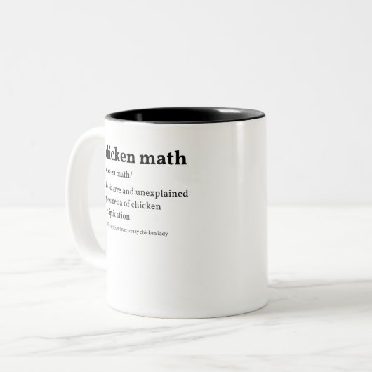 Tasse 2 Couleurs maths au poulet (Devant gauche)