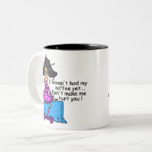 Tasse 2 Couleurs Matin Avant Humour Café (Devant gauche)