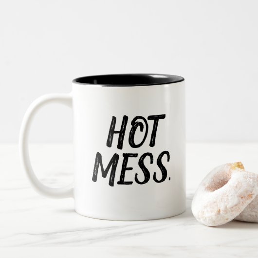 Tasse 2 Couleurs Matin chaud de désordre (Avec donut)