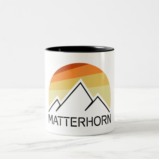 Tasse 2 Couleurs Matterhorn Suisse Italie Retro (Centre)