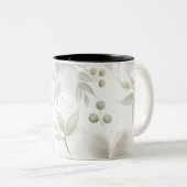 Tasse 2 Couleurs Matthieu 19:26 Moderne noir rose vert floral (Devant droit)