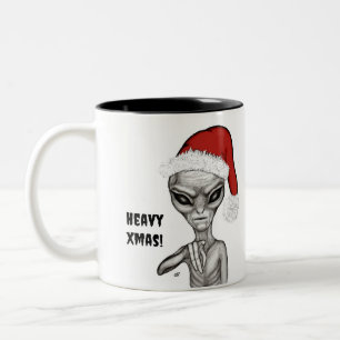 Tasse 2 Couleurs Mauvais Alien, Lourds Noël !