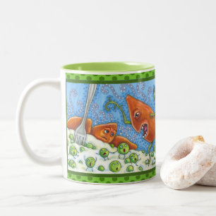 TASSE 2 COULEURS MAUVAIS JAM JOUER AUX POIS, AMUSANT REPAS DE REPAS