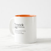 Tasse 2 Couleurs Maverick, Garçon Personnalisé Nom Définition (Devant gauche)